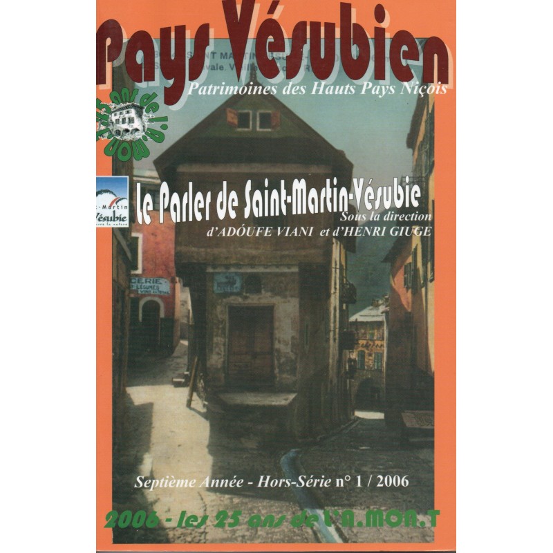 PHP Hors série N°1 - Le parler de Saint-Martin-Vésubie - Ouvrage épuisé